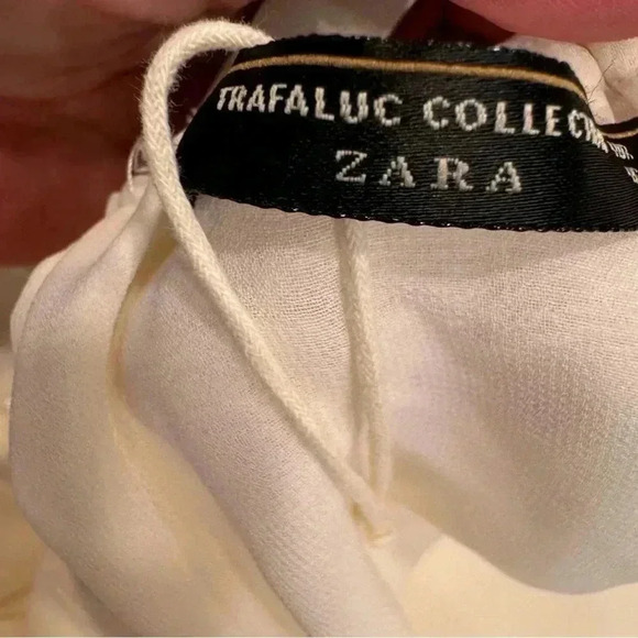 Zara trafaluc collection ivory halter top open tie back fully lined size large - Picture 4 of 12
